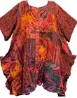 Nwt FUNKY STUFF nothing matches patch ruffle rayon hanky TOP TUNIC 2X Free shipp