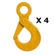 4 x 13mm Eye Self Locking Hook G80 Alloy Steel Lifting 4x4 Chain Rigging 5.3T WL