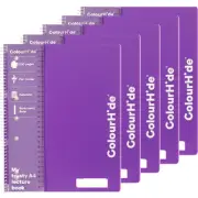 NEW 5x Colourhide Lecture Exercise Notebook 200 Pages A4 Purple Note Books BULK