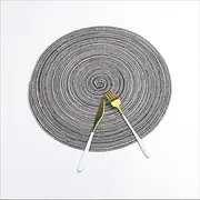 ZONADA Set of 12 Cotton and Polypropylene Woven Placemats - Versatile Table Protectors and Decorative Coasters (Grey)