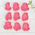 Numbers 1 to 9 Cookie Cutter and Embosser Stamp Set