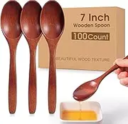 cooking spoon (Wooden-100Pcs, 6.7"L*1.6"W)