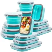 16 Pack Collapsible Silicone Food Storage Containers with Lids, Freezer & Dis...