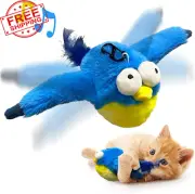 Cat Toys, Flapping Wings Blue-Bird Catnip Toys, Vivid Chirping, Simulation Bird