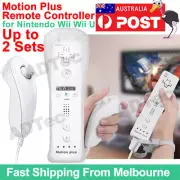 2 Pack For Wii Remote 2 IN 1 Built in Motion Plus Remote Controller +Nunchuck