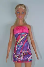 BRAND NEW GENUINE MATTEL BARBIE DOLL CLOTHES #63 PINK HAIRTASTIC DRESS