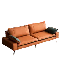在飛比找蝦皮商城精選優惠-限時意式極簡小戶型皮沙發客廳雙人直排小沙發北歐輕奢皮藝科技布