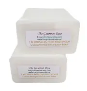 2 lb TRIPLE BUTTER MELT AND POUR SOAP Cocoa Shea Mango 100% All Natural Base