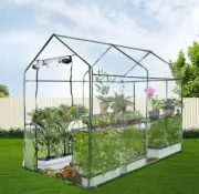 Walk In Transparent Green House 4 Shelves 1.9X1.2M Plant Garden Storage Clear