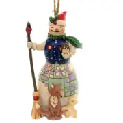 Jim Shore Heartwood Creek - Snowman with Animals Hanging Ornament