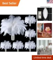 120 Pcs for Centerpieces: 10-12 Inches 25-30cm White Bulk, Large Feathers for...