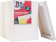 iDIY Stretched Canvas Board 5 x 7 (Set of 12) 5/8" - Classic White Blank, Pre