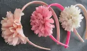 Flower Headband Girls Dress Up Costume Hair Accessory Satin Colors 1/2" Band