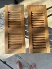 Custom Made solid Redwood Fixed Louvered Shutter set made for a 30" high window.
