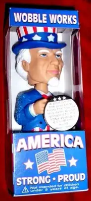 Uncle Sam USA Funko 9/11 Sticker Nodder Bobble Head Figure Collectible New 2002