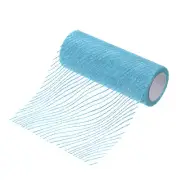 6" x 10 Yards Sheer Glitters Yarn Ribbon Nylon Wave Mesh Ribbon(Light Blue)