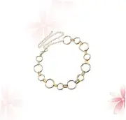 [SAFIGLE] Retro Alloy Adjustable Tassel Waist Chain Hollow Circle Body Chain Metal Fashion for Girls