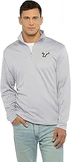 Vantage Apparel Men's Collegiate Micro Mesh Performance Gray 1/4 Zip Pullover, South Florida Bulls, X-Large