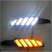 Design Streamer Yellow Turn Signal Style Relay 12V LED Car DRL Daytime Running Lights Fog Lamp Compatible with Mazda 3 Axela 2017(Type B)