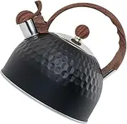 UTHCLO Chirping Kettle Portable Power Warmer Handle Boiling Electric Whistling Small Kettle Vintage Stove Smart Hob Cooker Infusers Black Rubber and Bag Nylon Material