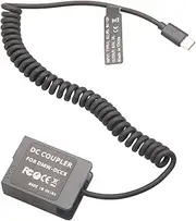 DMW-BLC12 Power Adapter Dummy Battery with USB-C Cable for Panasonic FZ300 G7