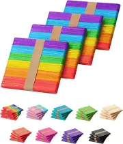 - Colored Popsicle Sticks, Wooden Rainbow Colored Popsicle Sticks for Crafts, 20