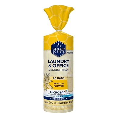 Color Scents Medium Trash Bags - 8 Gallon, 40 Bags (1 Pack of 40 Count), Twist T