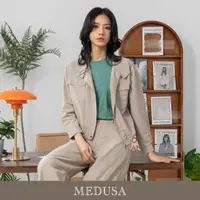 在飛比找momo購物網優惠-【MEDUSA 曼度莎】現貨-騎士風大口袋風衣夾克（M-XL