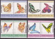 SANTA LUCIA 1985 FAUNA MARIPOSAS YVERT 720/27 SPECIMEN NUEVO MNH