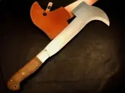 Handmade Carbon Steel Bill Hook Long Knife for Hunting Camping Hiking & Outdoor
