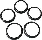MKVAXR 5PCS Set Air Conditioner Vent Outlet Ring Trim Decor for A Class W176 Dashboard Air Vent Decorative Frame(Red Black)