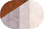 Oval Carpet, Nordic Design Washable Bedroom Balcony Living Room Playroom Kitchen Floor Decor Large Non-Slip Rug, Home Decoration Easy to Clean(2.6ft×6.6ft/80×200cm)