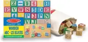 Melissa & Doug Wooden Toy - Set Of 50 ABC-123 Wooden Blocks