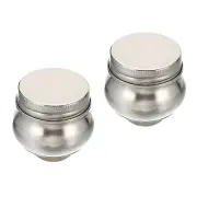 2" x 2" Palette Cups Paint Pot Container Cup with Lid and Clip, Silver 2pcs