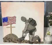 Respect for the fallen -Pebble art,paint,craft,original from Miranda P. 12/12/1