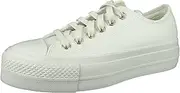 [Converse] Women's Chuck Taylor All Star Lift Platform Mono White Trainers, Vintage White Vintage White, 10 US