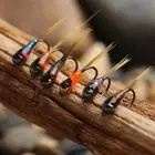 ☆6 Flies ` Tungsten Two Bit Hooker Red Jig Head Fly Hook-- - nymph Hanak J0O4