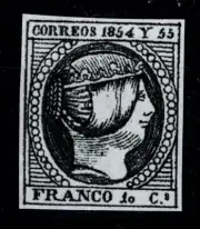 Edifil NE 1 Filipinas 10 cs nuevo * sin goma 1854 y 55 no expendido no emitido