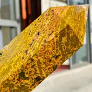 737g Natural Bumblebee Ocean Jasper Quartz Crystal Tower Point Obelisk Healing