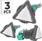 3PCS Momentary Push Button Arcade Switch Triangle 12V DC SPDT 1NO/1NC 3Pin White