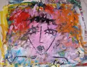 ORIGINAL ABSTRACT ONE OF A KIND CUBIST CANVAS PORTRAIT PAINTING