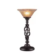 Olympia 20.25 in. Dark Granite Rechargeable Integrated LED Bedside Table Lamp