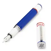 Montegrappa Fountain Pen - NASA Atlantis Blue and White Resin, Fine Nib ISN1R2BP
