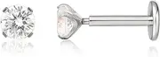 [limerencia] G23 Hypoallergenic 18g Flat Back Stud Earrings | F136 Implant Grade Titanium Press Fit Threadless Push Pop in Cartilage Helix Labret Lip Monroe Tragus Piercing Studs