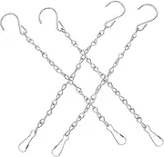 COSMEVIVI 4pcs Small Chains for Crafts Plants Chain Bird Feeder Hanger Wind Chime Parts Iron Silver