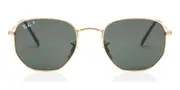 Ray-Ban RB3548N Hexagonal Metal Flat Lenses Polarized 001/58 Men's Sunglasses Gold Size 51