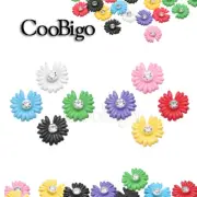 Assorted Colours Plastic Daisy Shape Flatback Flower With Rhinestone Decorations