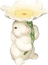 Cosmos 10590 Fine Porcelain Bunny Candy/Candle Holder, 3-3/4-Inch,White