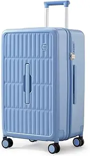 [Generic] Carry On Luggage Suitcases with Wheels: Checked 26 inch Luggage with 8 Spinner Wheels, 3:7 Container Ratio Large Suitcase with 100% PC Hard Shell Travel Luggage Suitcases (Blueberry Blue)