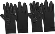 [Abaodam] 2 Pair Copper Fiber Compression Gloves for Men Full Finger Non Slip Elastic Design for Winter Cycling and Outdoor Fitness Activities